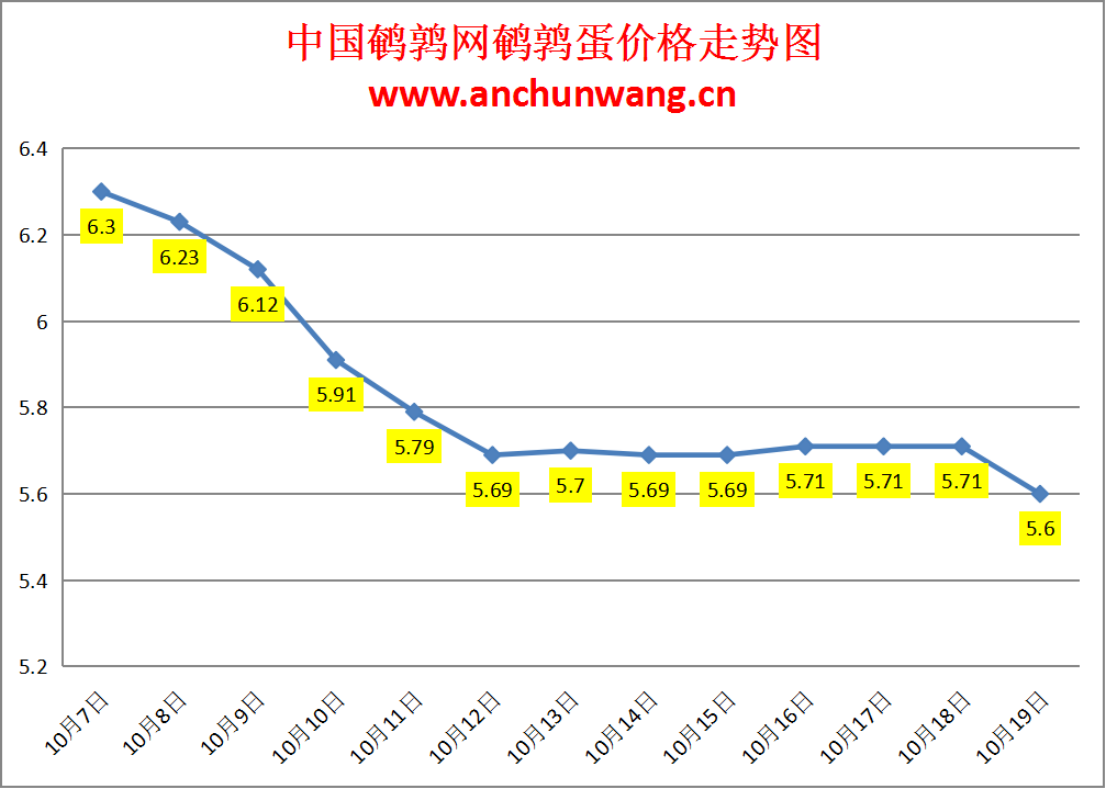 2023.10.19中国鹌鹑网全国鹌鹑蛋价格报价