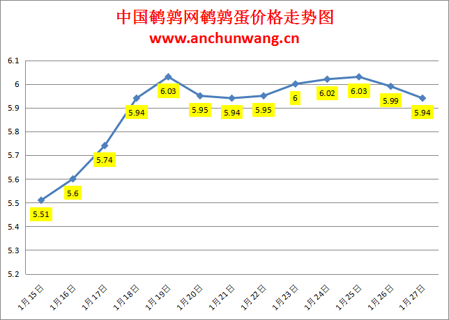 2024.1.27中国鹌鹑网全国鹌鹑蛋价格报价